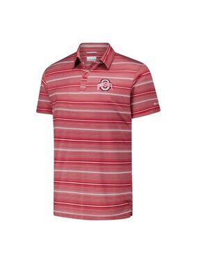 Columbia PGF Ohio State Buckeyes Super Terminal Stripe Polo Top
